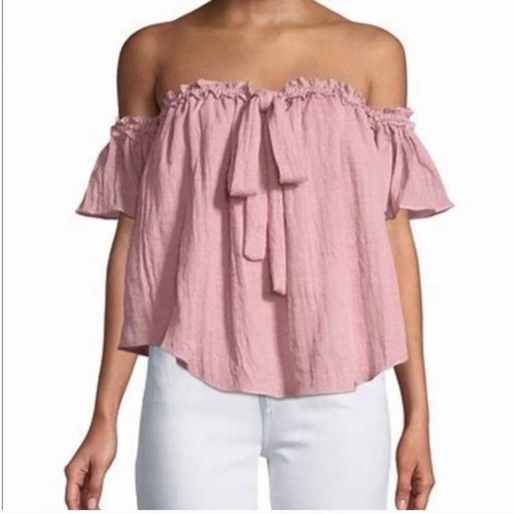 MISA Los Angeles Anouk Short Sleeve Off‎ the Shoulder tie Top Small cottagecore